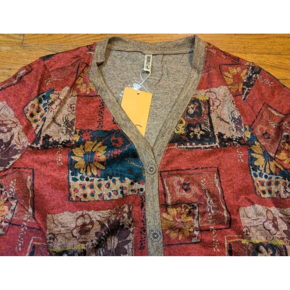 New GRECERELLE Womens Open Front Cardigan Button Down Ribbed Lightweight Top NWT - Picture 3 of 9